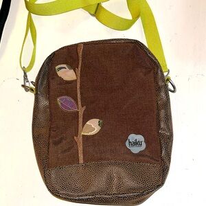 Haiku brown/green crossbody shoulder bag
